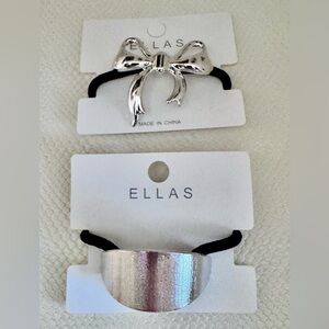 Silver Metal Stretch Hairbands (2pcs)